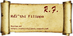 Réthi Filippa névjegykártya